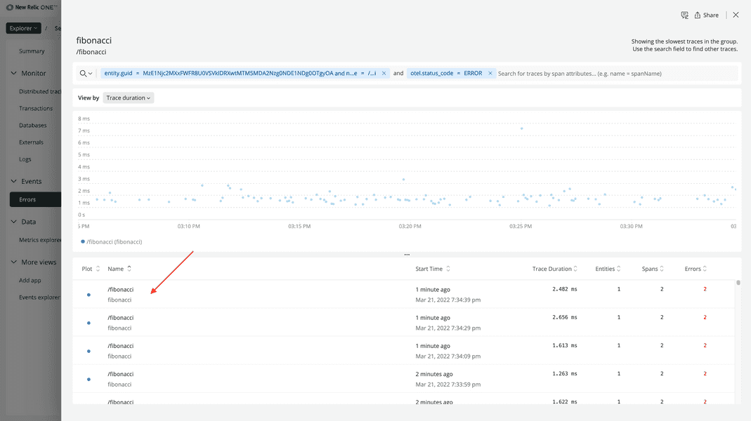 Choose an error trace